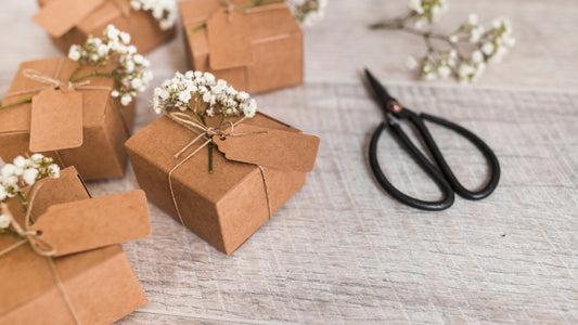 unboxing environmentally friendly gifts at a recognition event.