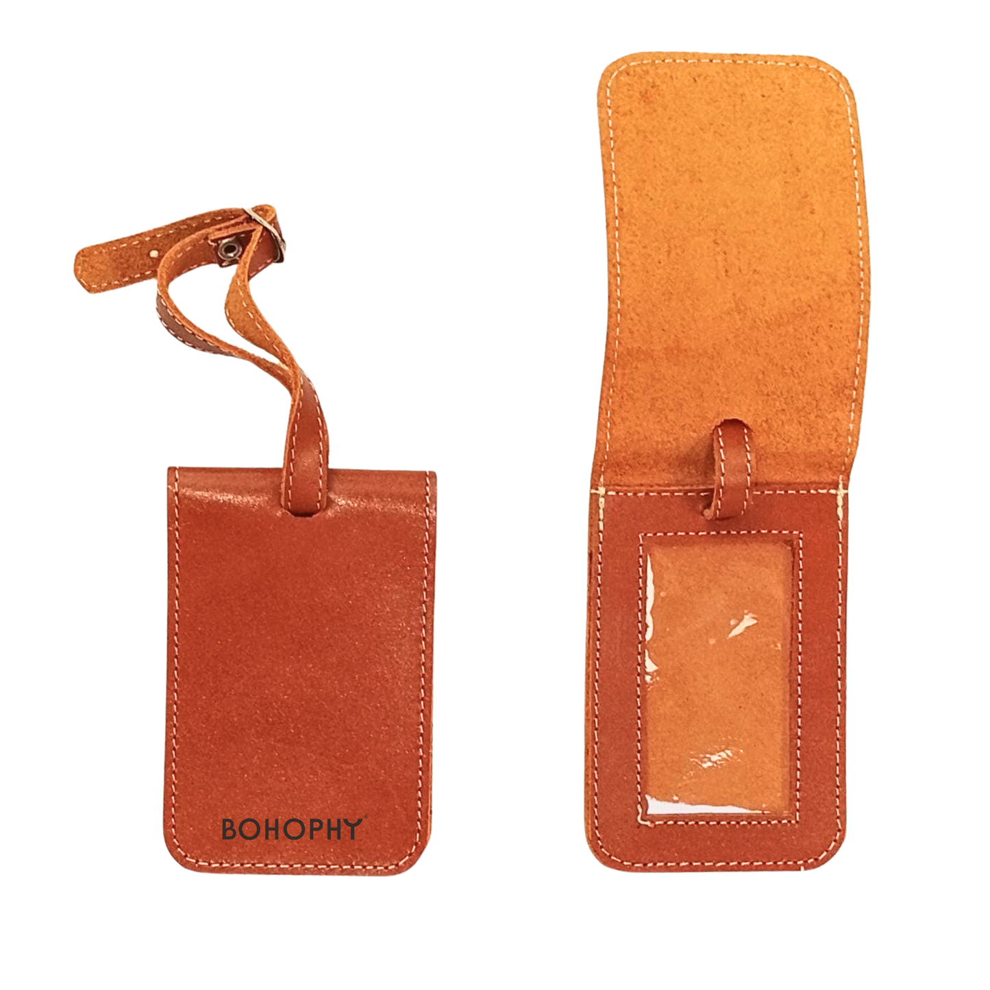 Leather luggage tag handcrafted in Mexico