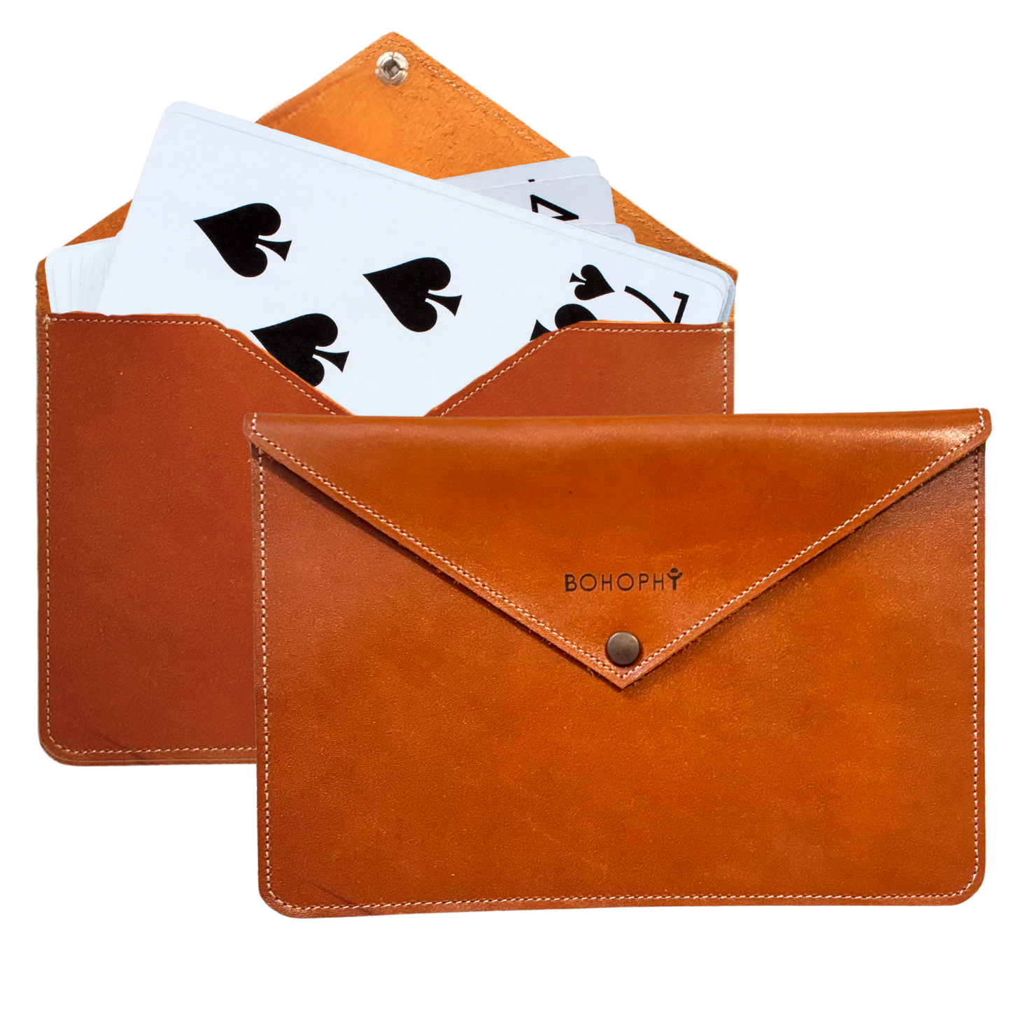 Leather playing card case handmade