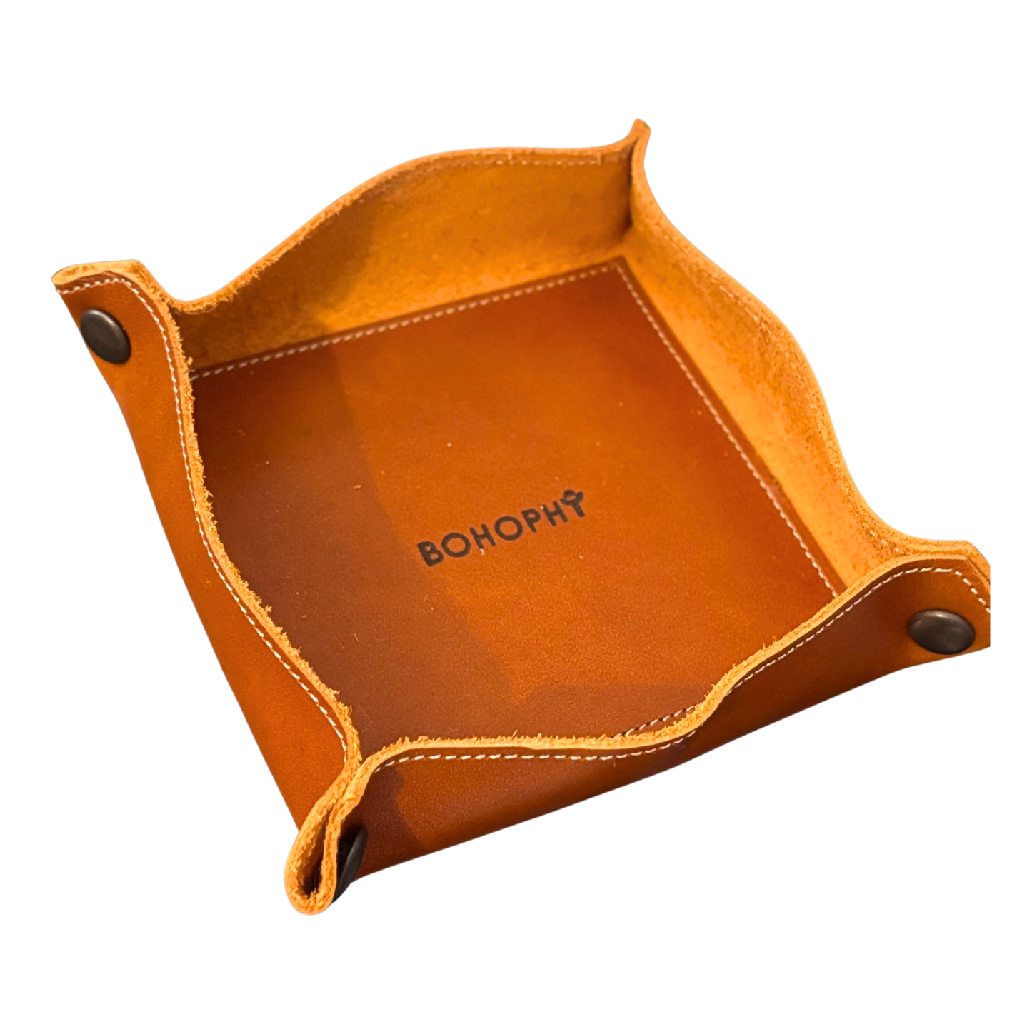 Leather catchall tray handmade