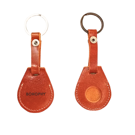 Leather AirTag case handmade in Mexico