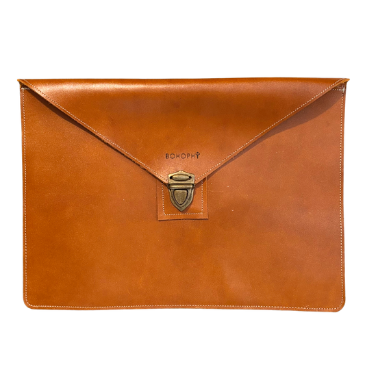 Leather laptop sleeve handmade in Mexico