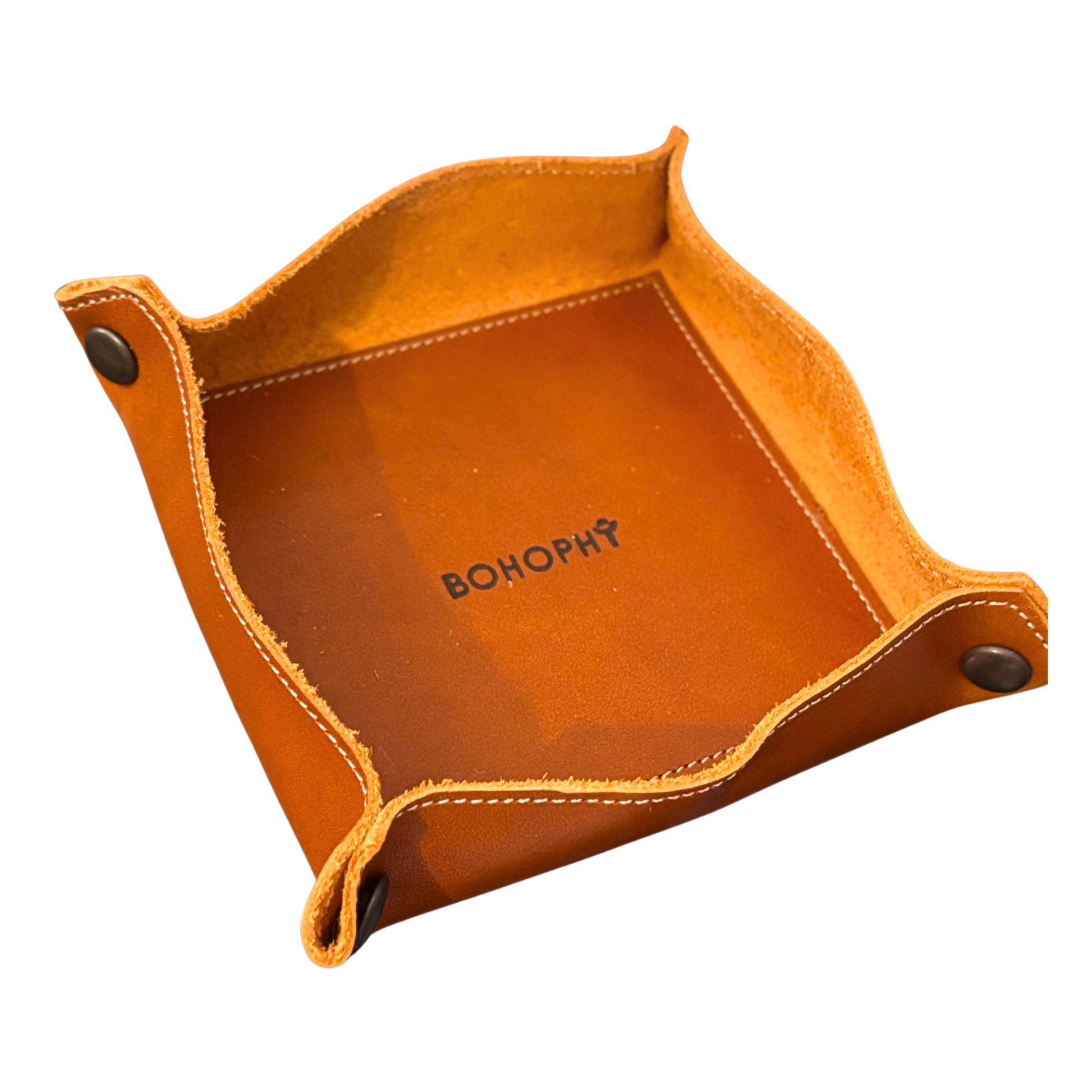 Leather catchall tray handmade