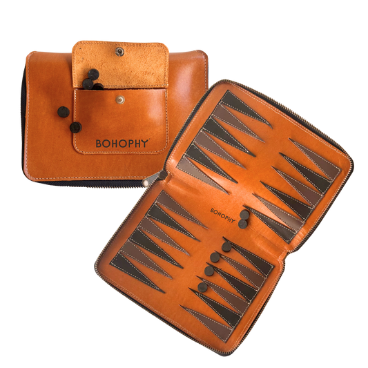 Leather Baggamon travel clutch handmade