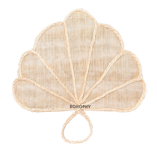 Shelly banana fiber hand fan handcrafted in Philippines