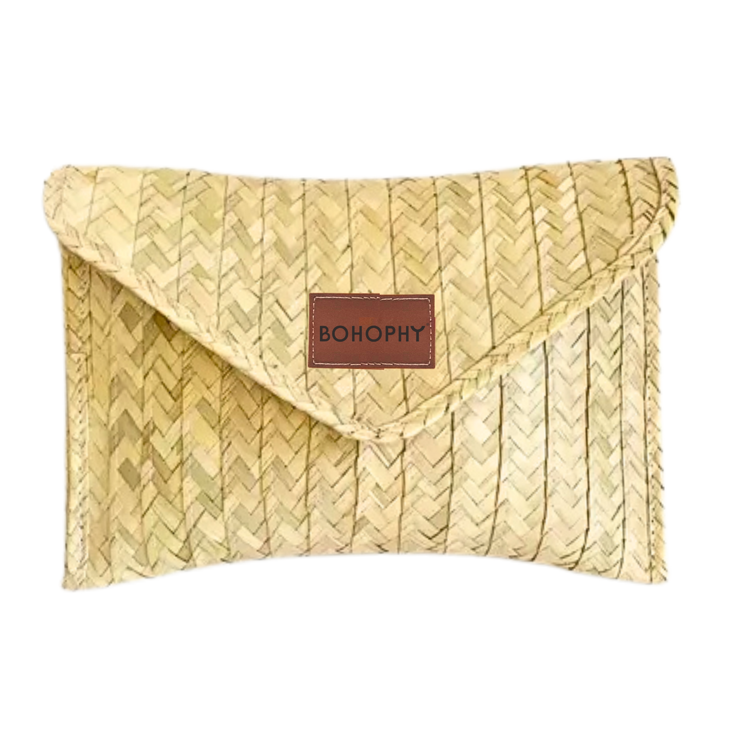 Crista palm straw clutch bag handwoven in Mexico