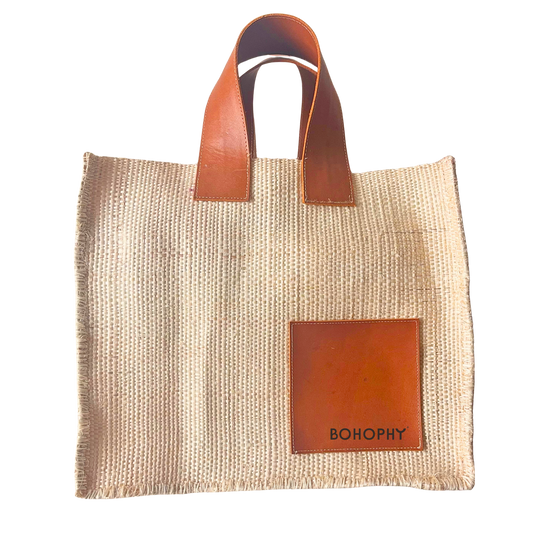 Bravo agave bag with leather stripes and logo